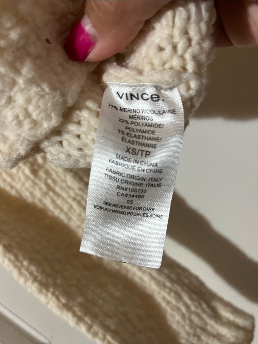 Vince | Cozy Cream Knit Women's Sweater - Picture 4 of 4